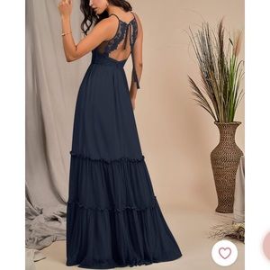 Azazie havana bridesmaid dress in dark navy